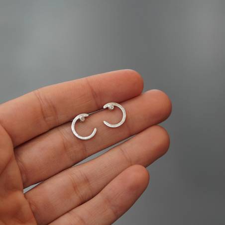 Pendientes plata y diamantes pequeños ANTHEA