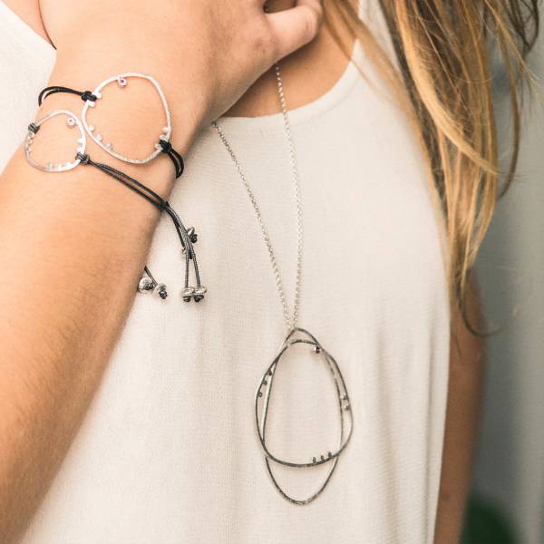 BRISA silver and tourmaline pendant