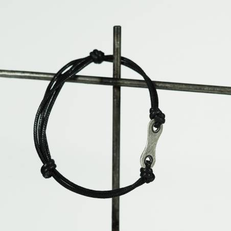 Silver bike chain bracelet with cord