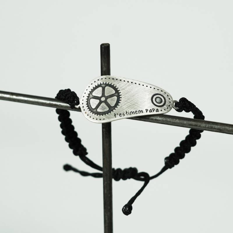 Silver bracelet "t'estimem papa" BIKE