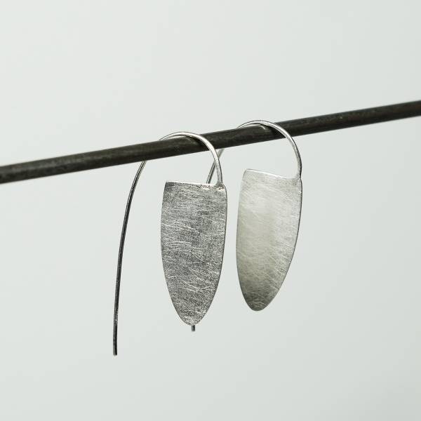 Matt silver earrings
