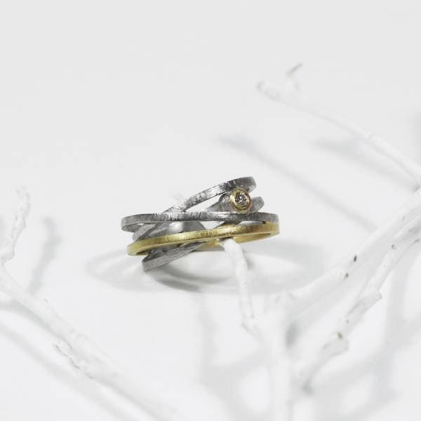 Combined silver and gold ring Barcelona