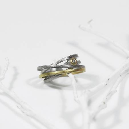 Combined silver and gold ring Barcelona