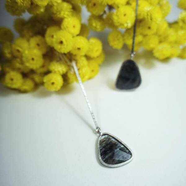Pendientes largos diseño plata