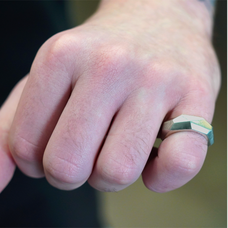 anillo plata grueso hombre