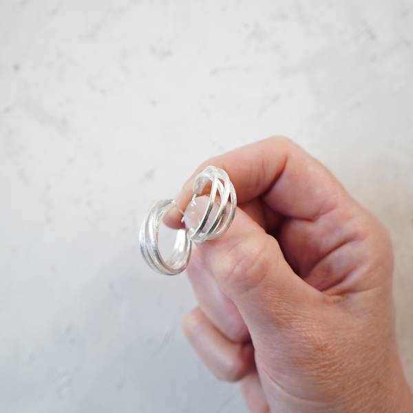 pendientes aro plata mate