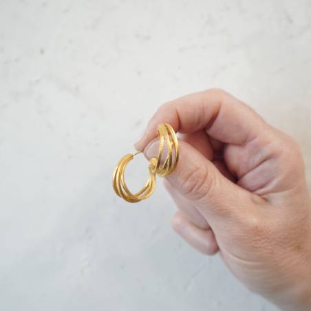 Pendientes aro plata chapada en oro