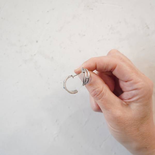 Arracades plata rodi amb diamants