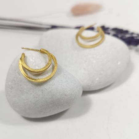 Aros de plata chapada en oro