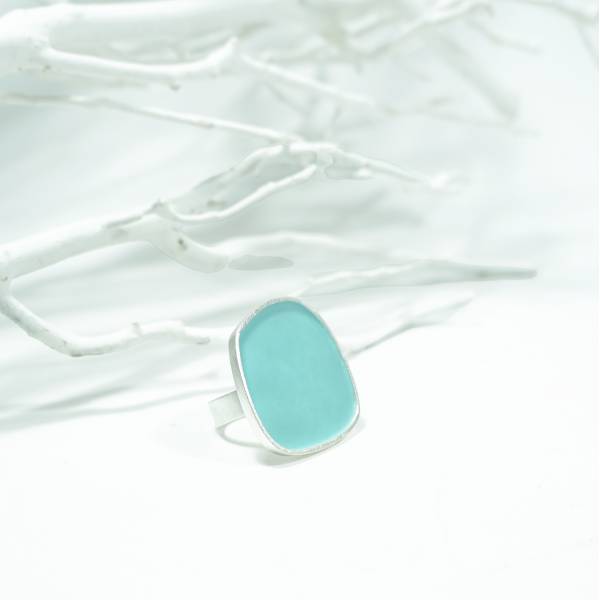 Anillo diseño plata y esmalte
