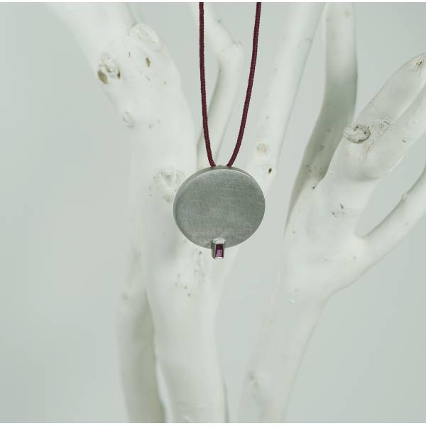 Ruby silver pendant