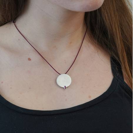 Colgante plata con rubí
