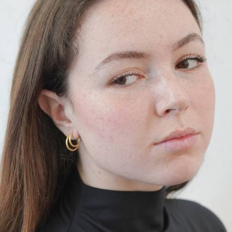 double gold hoop earrings