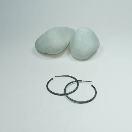 Pendientes de aro en plata negra