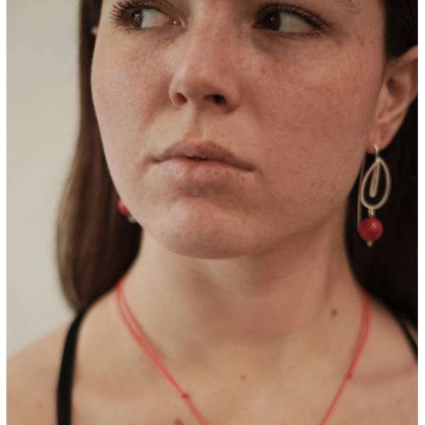 Pendientes plata coral Barcelona