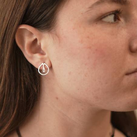 Pendientes de botón plata