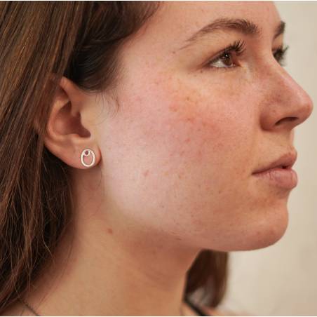 Minimalist style silver earrings