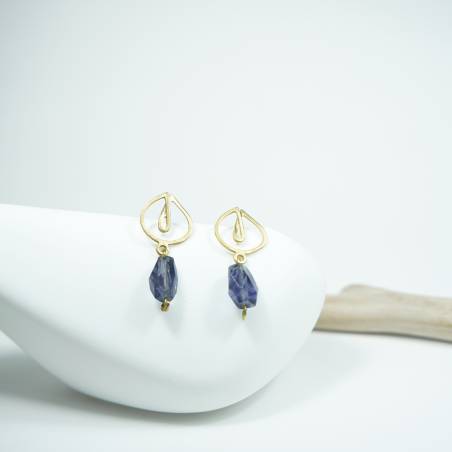 Iolita large gold earrings