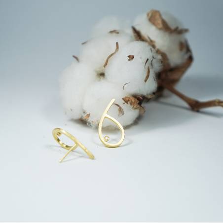 Artisan yellow gold and diamond earrings