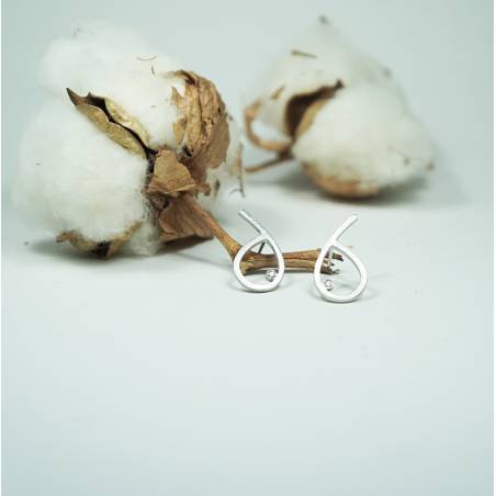 Pendientes plata con diamante nueva colección