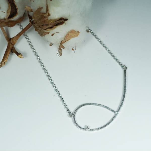 Collar plata y diamante Rosada