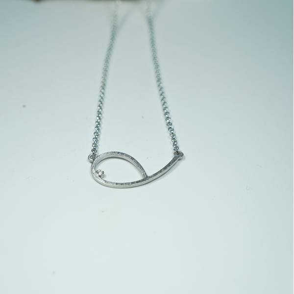 Collar plata rodio y diamante
