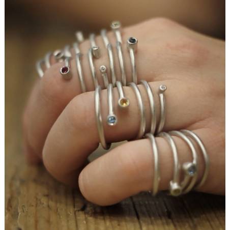 Gemstone silver ring