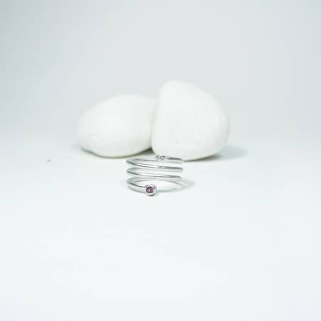 Silver ring with gemstone