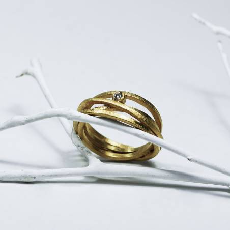 Anell bany or i diamant natural