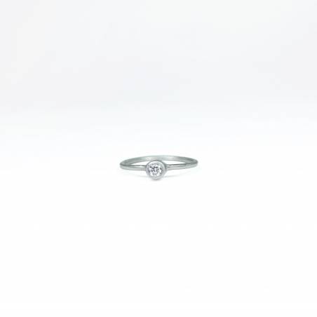 Anillo prometida oro blanco con diamante