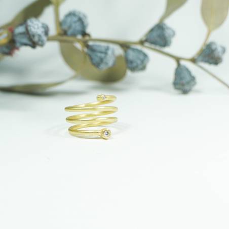 Anillo oro ancho con diamantes naturales