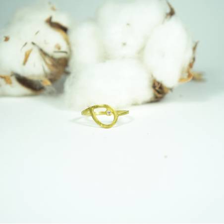 Anillo oro amarillo y diamante natural