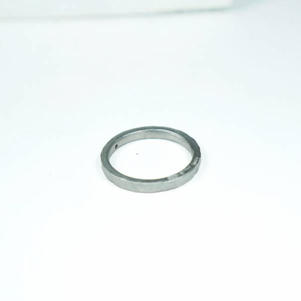 alianza de plata rodio con diamante negro unisex
