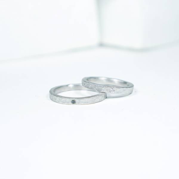 anillo plata martellé