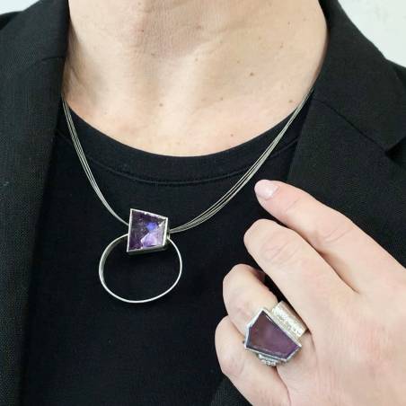 Amethyst silver pendant