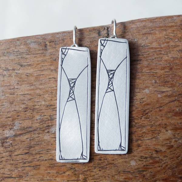 Pendientes plata largos STROKE