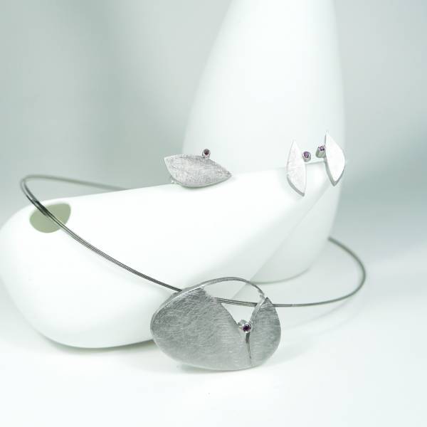 Conjunt elegant de plata rodi