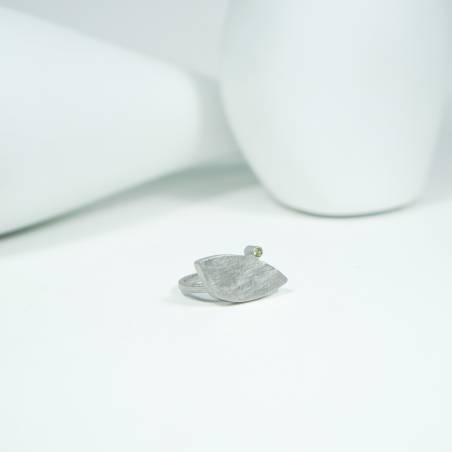 Anell plata rodi i peridot