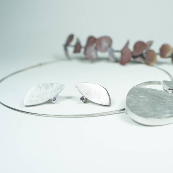 Organic design silver earrings