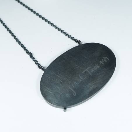 Oxidized silver large necklace
