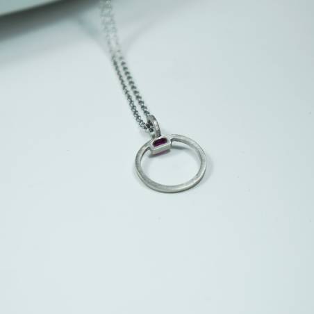 Small ruby silver pendant Barcelona
