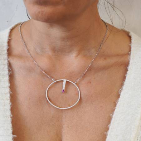 Collar plata y rubí
