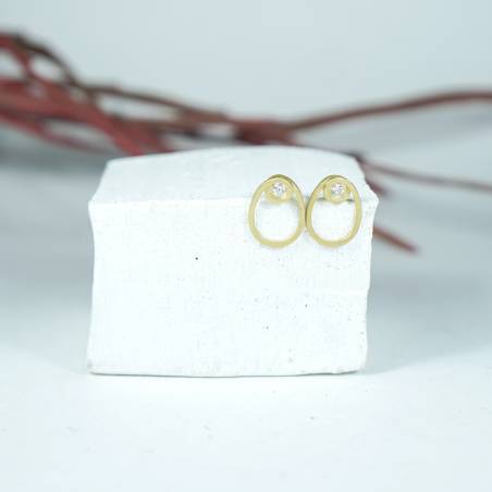 Pendientes oro con diamantes para mujer