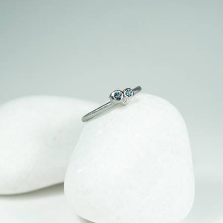 Blue gemstone silver ring