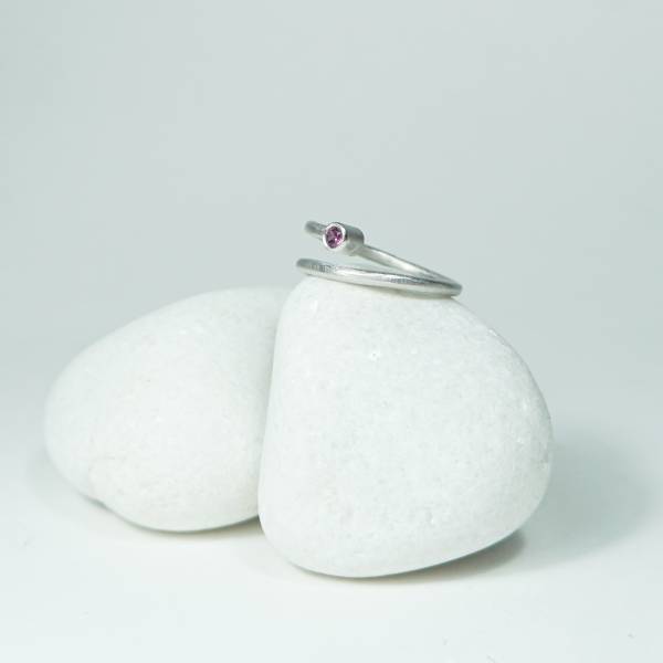 Anell plata amb pedra color