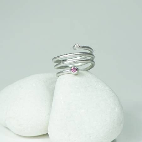 Anell plata i pedra color