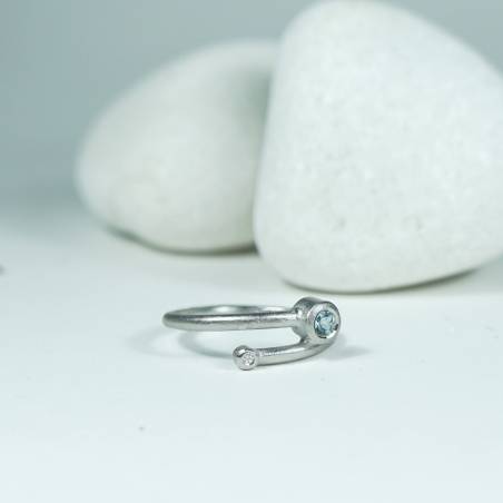 Anell plata rodi amb pedra natural