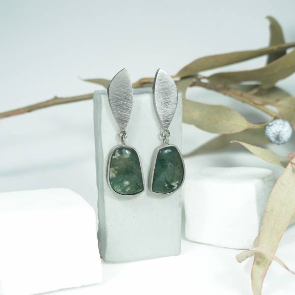 Arracades exclusives plata amb pedra natural