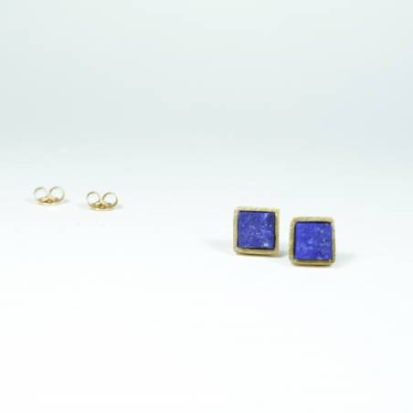 Lapislazuli small gold earrings