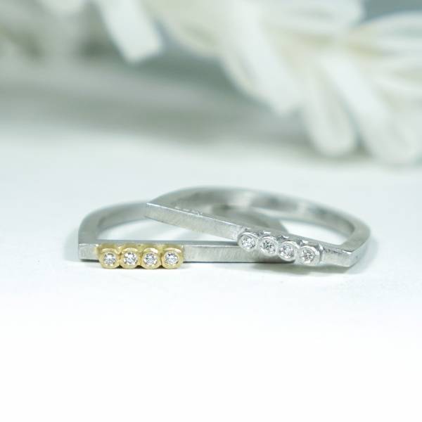 Anell plata rodi amb diamants naturals